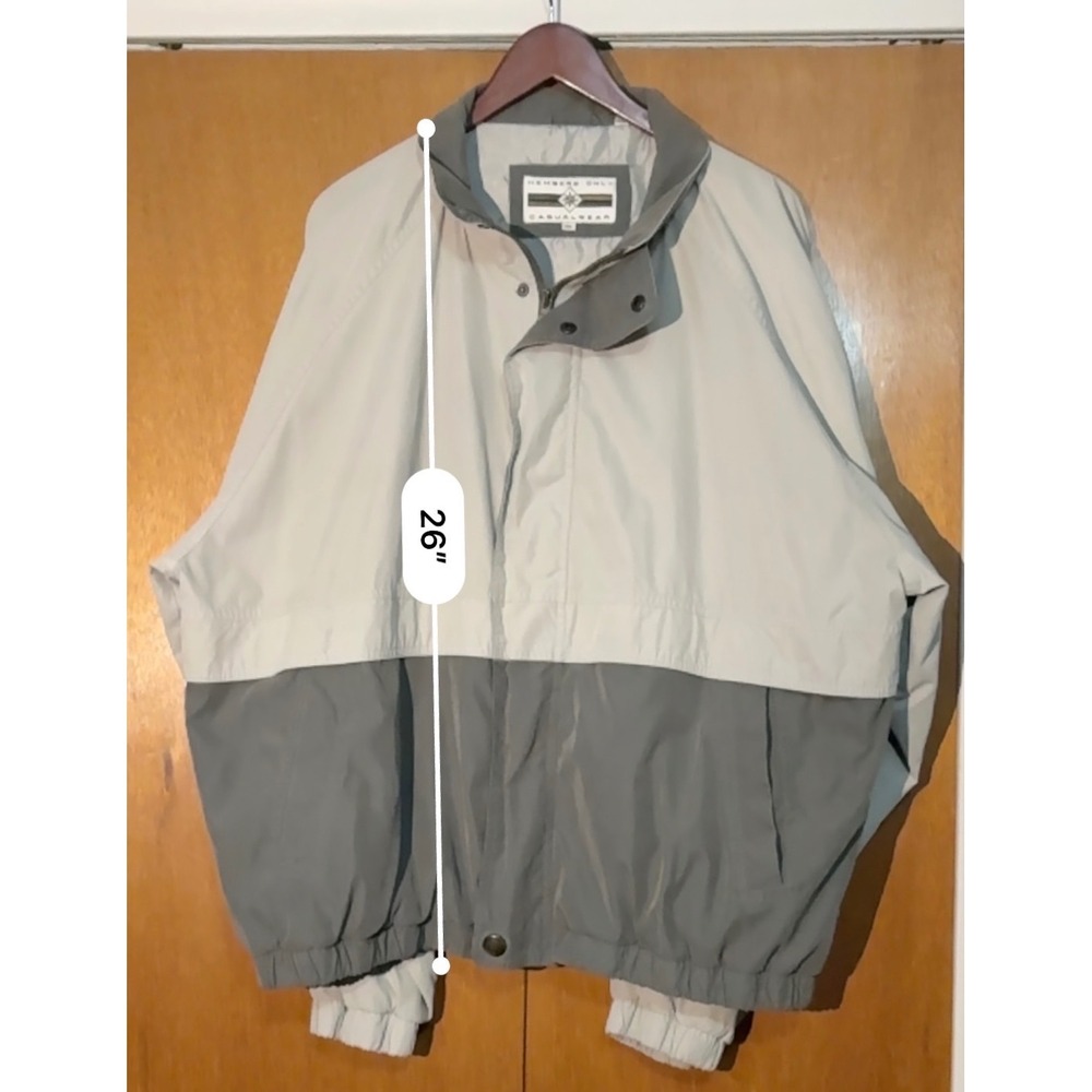 VTG Members Only‎ Casualwear Mens 2X Zip Up Bomber Jacket Beige Olive Green - Picture 10 of 13
